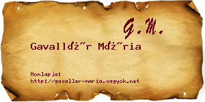 Gavallér Mária névjegykártya